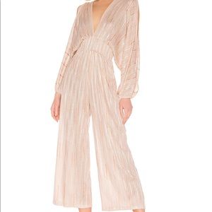 Misa Jumpsuit size XS beautiful metallic threading throughout